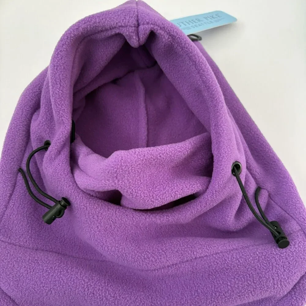 Girls Ski Mask Purple Ages 4-12 Winter Fleece Hat Neck Warmer Full Face NEW